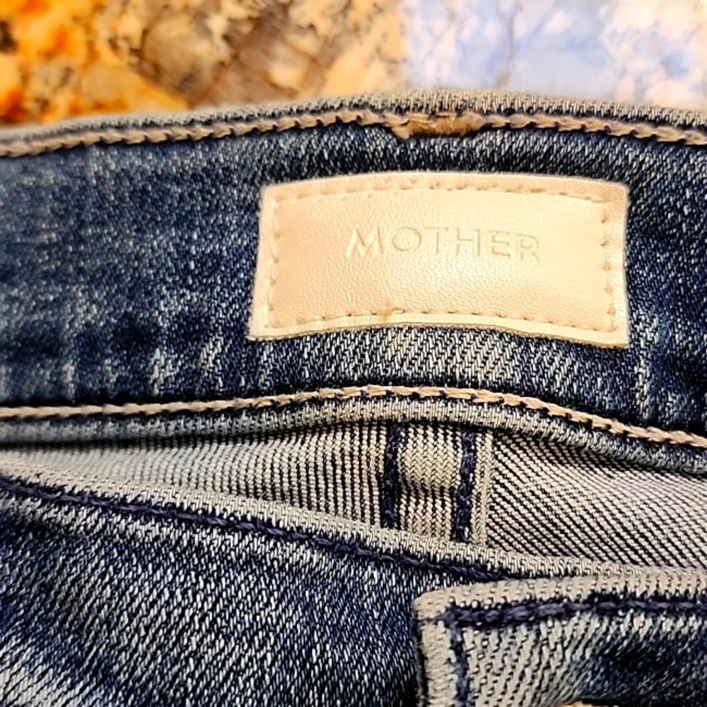 Mother The Dazzler Hoover High Rise Straight Leg Jeans  Sz 25